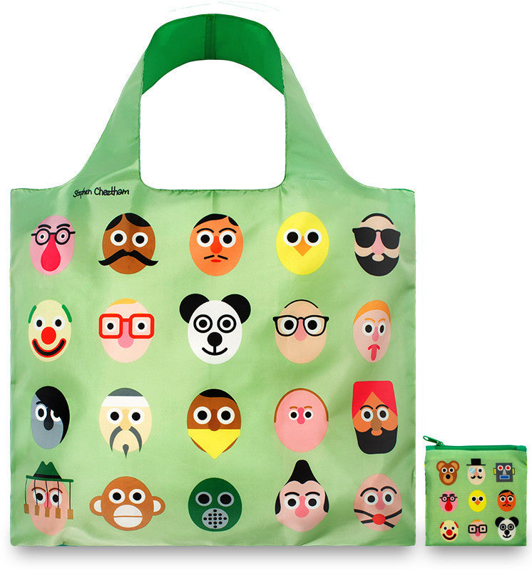 LOQI Artist Collection Tote Bag by Stephen Cheetham - Eco-Friendly Reusable Shopping Bag for Groceries, Beach & Daily Use