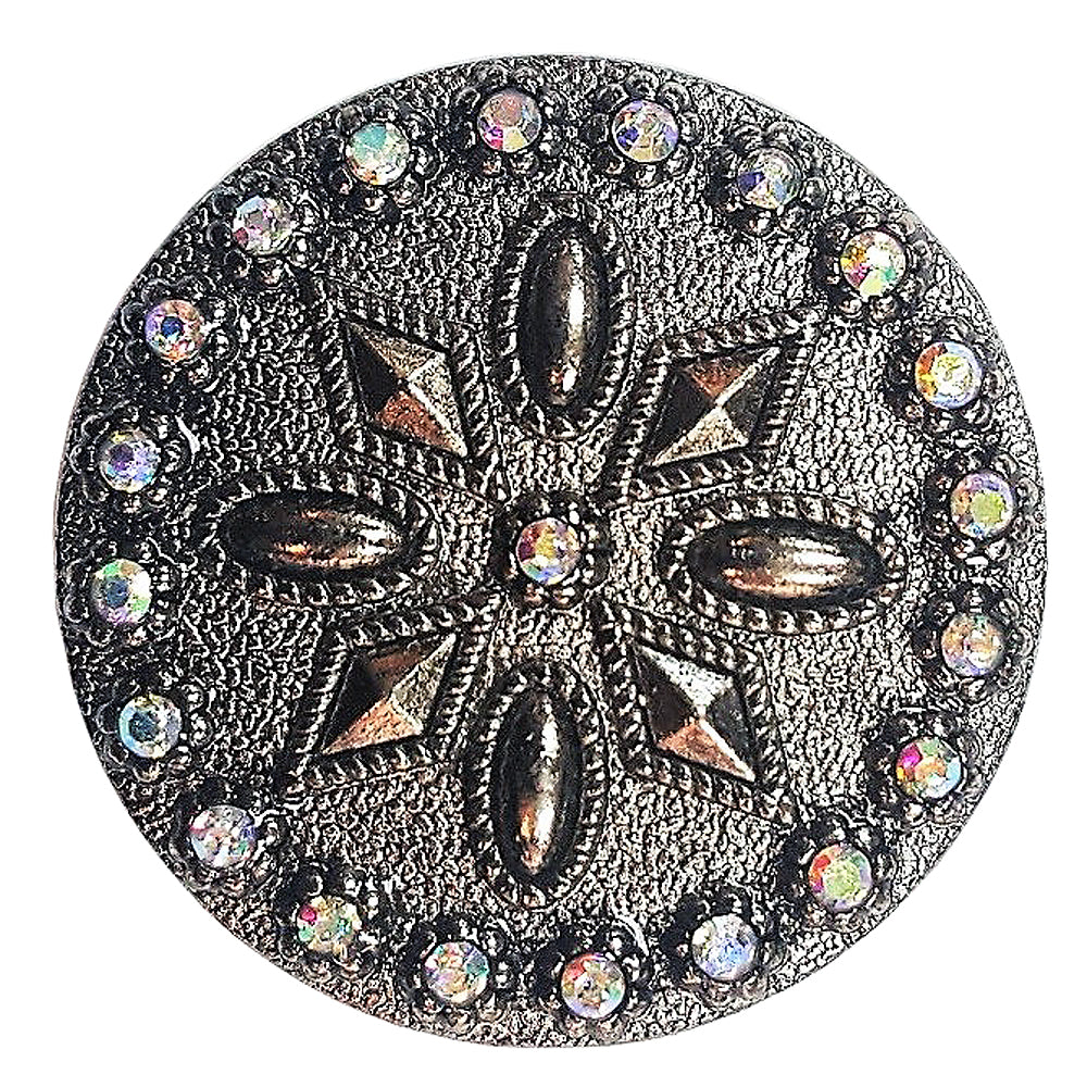 Antique Silver Western Screw Back Concho - Round Saddle Headstall for Horse Tack & Western Riding Accessories - Perfect for Cowboy Hats, Belts & Leather Crafts