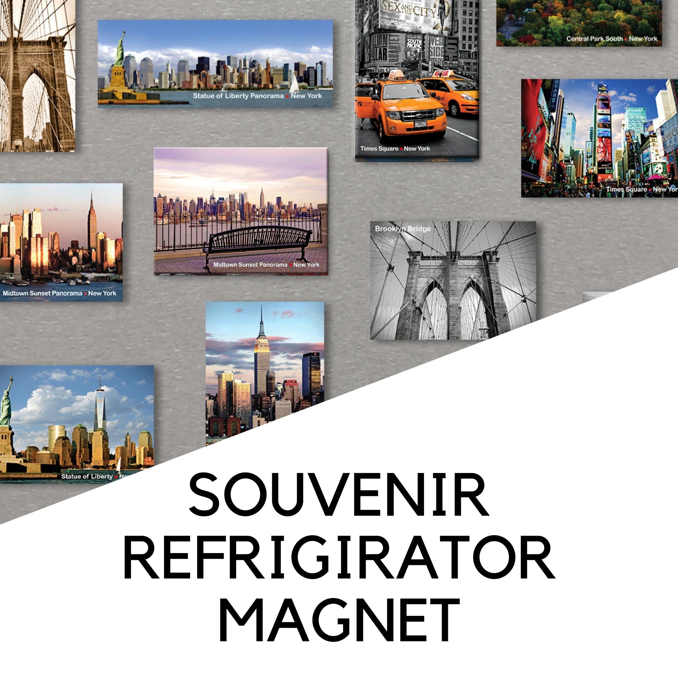 New York City Photo Souvenir - Midtown Manhattan Bench View Refrigerator Magnet | NYC Skyline Fridge Decor | Perfect for Travel Memories & Home Office Decor