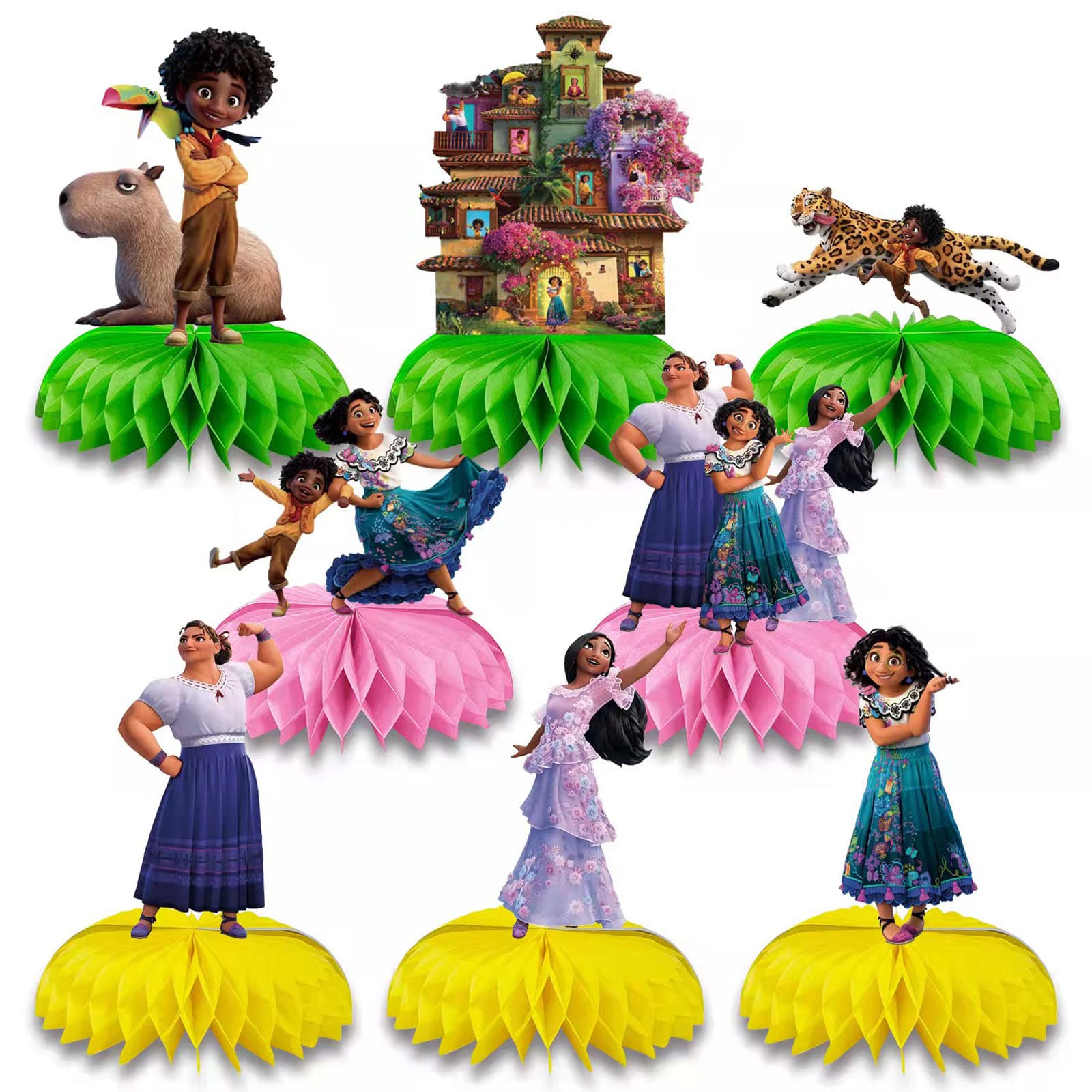 TULIRAIN 8-Piece Magic Party Honeycomb Balloon Centerpiece Set - Whimsical Honeycomb Decorations for Magical Themed Birthday Parties, Baby Showers & Special Events - Perfect for Table Decor, Ceiling Hangings & Photo Backdrops