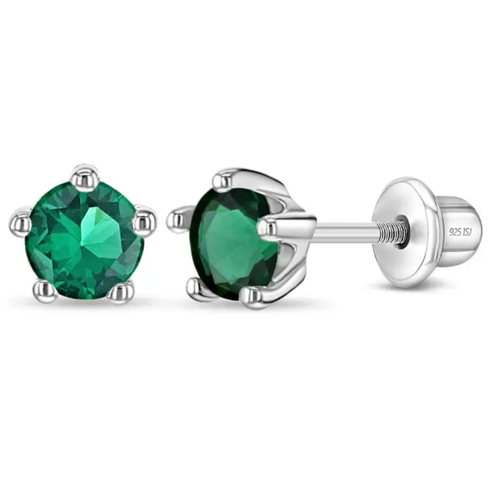 Kids' Classic CZ Birthstone Stud Earrings - Perfect for Birthdays, Gifts & Special Occasions