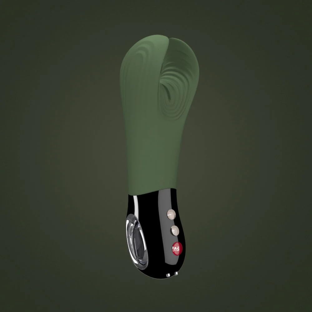 Fun Factory Manta Vibrating Male Stroker - Medical Grade Silicone Masturbator for Men | Waterproof & Body-Safe Design | Perfect for Solo Play & Couples' Intimacy (Moss Green)