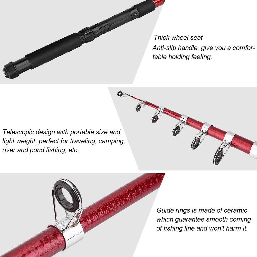 Best Lightweight Telescopic Fishing Rod & Reel Combo - 3.0m Portable Casting Rod with Tackle Accessories for Outdoor Fishing | Perfect for Freshwater, Saltwater, Beach & Boat Fishing