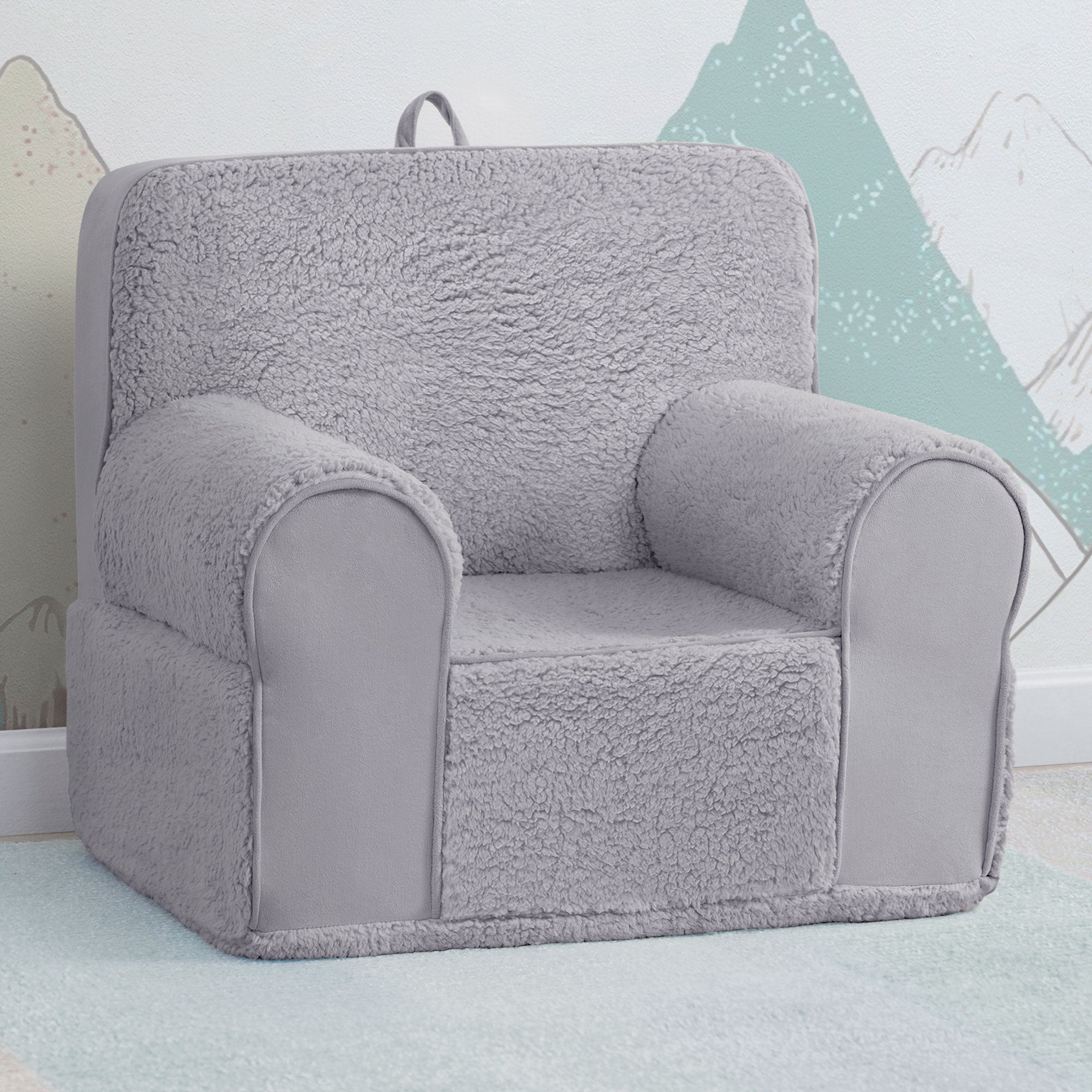 Premium Kids Cozee Sherpa & Suede Chair - Ultra Soft Plush Armchair for Children's Room, Playroom or Nursery - Perfect for Reading, Relaxing & Playtime