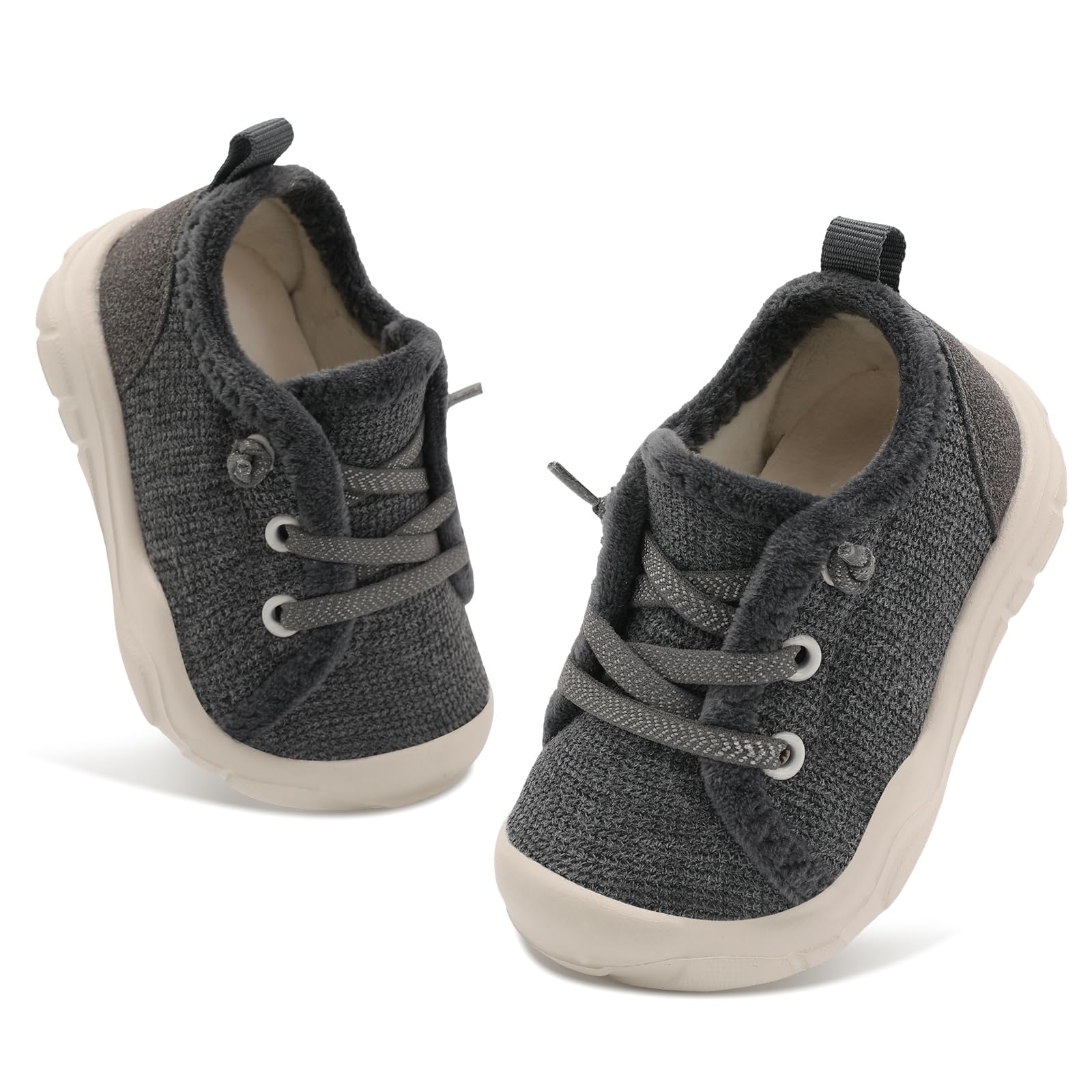 FEETCITY Wide Toddler Winter Shoes for Boys & Girls - Barefoot Style Slip-On Walking Shoes for Kids | Perfect for Indoor Play, Outdoor Adventures & Cold Weather Comfort