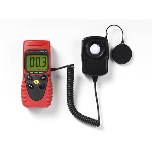 Amprobe SOLAR 100 9V Solar Power Meter - High Accuracy Sunlight Measurement Device for Solar Panels, Greenhouses & Renewable Energy Projects