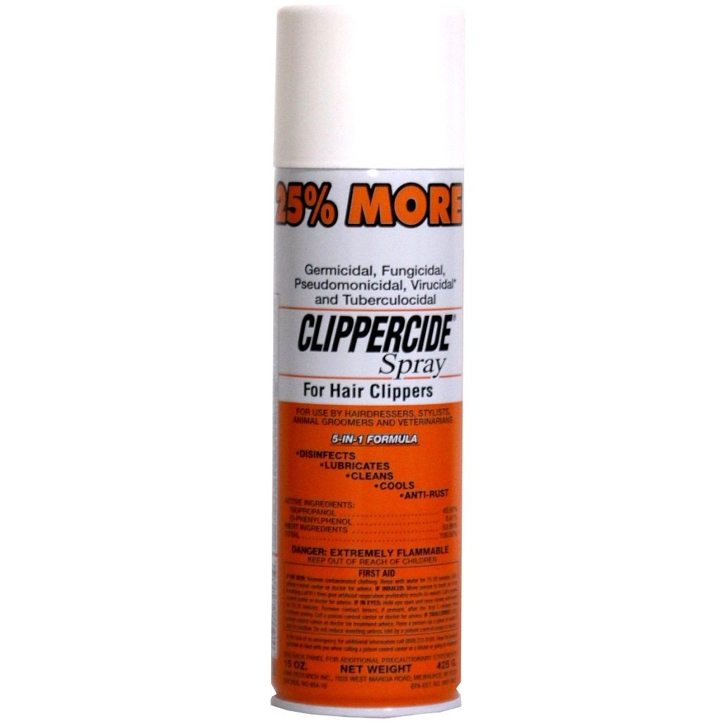 Clippercide Disinfectant Spray - 15 oz | Professional Barber & Salon Tool Sanitizer for Clippers, Shears & Combs | Kills Bacteria, Viruses & Fungi