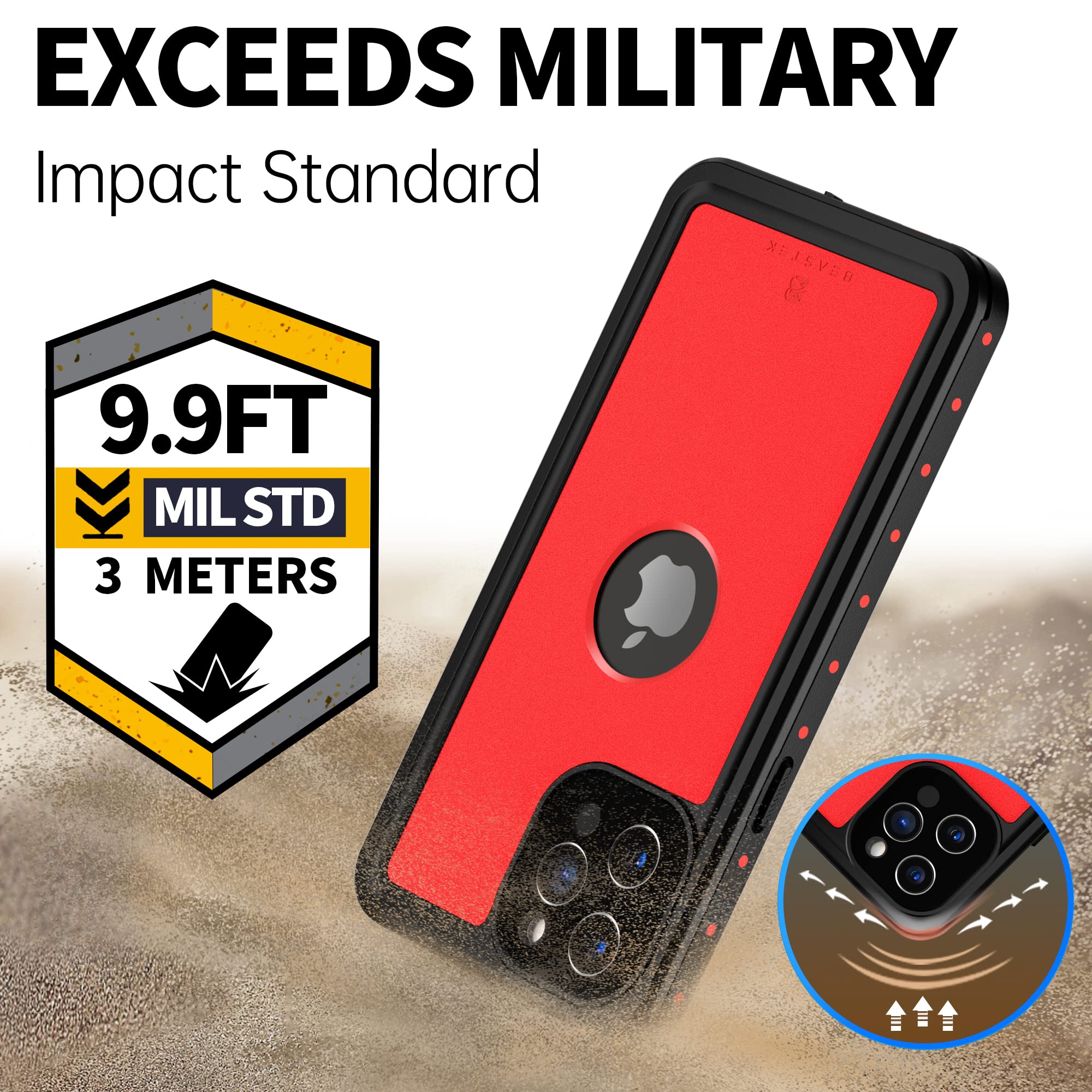 BEASTEK Waterproof Case for iPhone 12 Pro Max (6.7