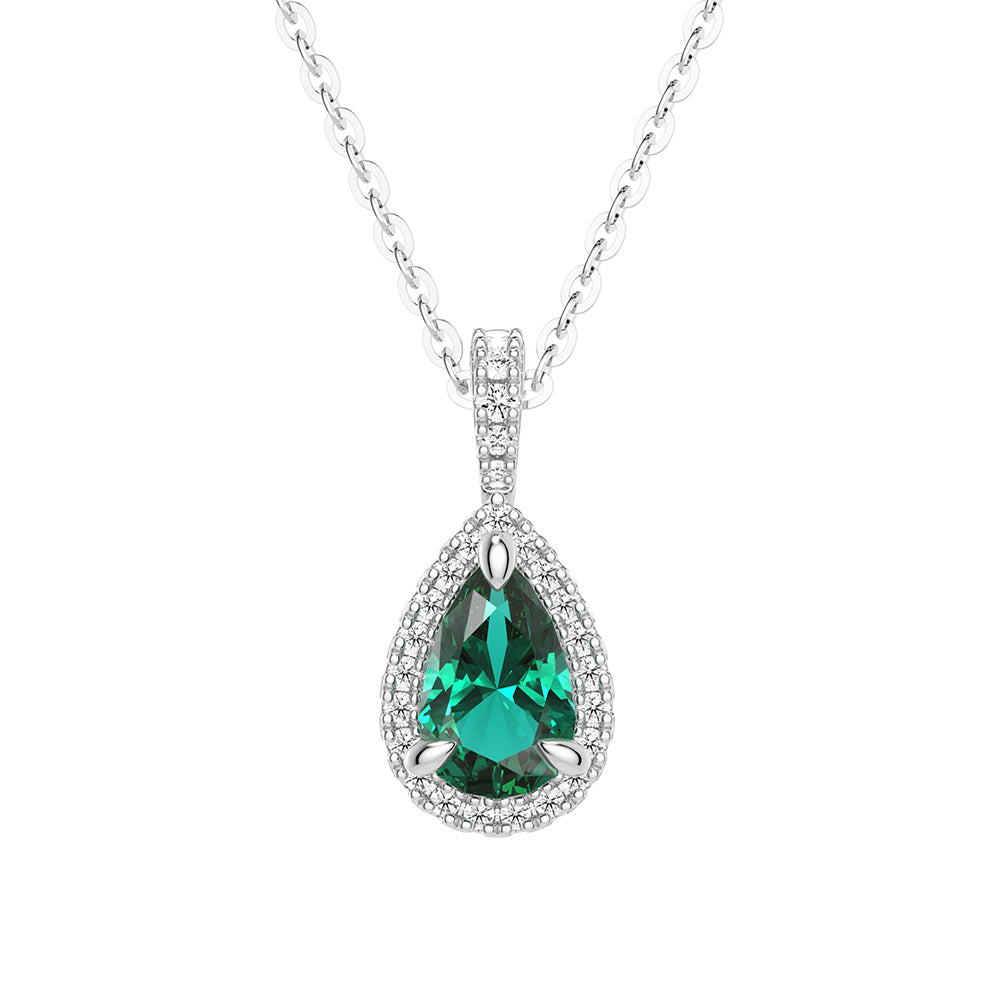 Exquisite Pear Shaped Emerald Pendant & Earrings Set | 14K Gold Jewelry | Perfect for Weddings, Anniversaries & Special Occasions