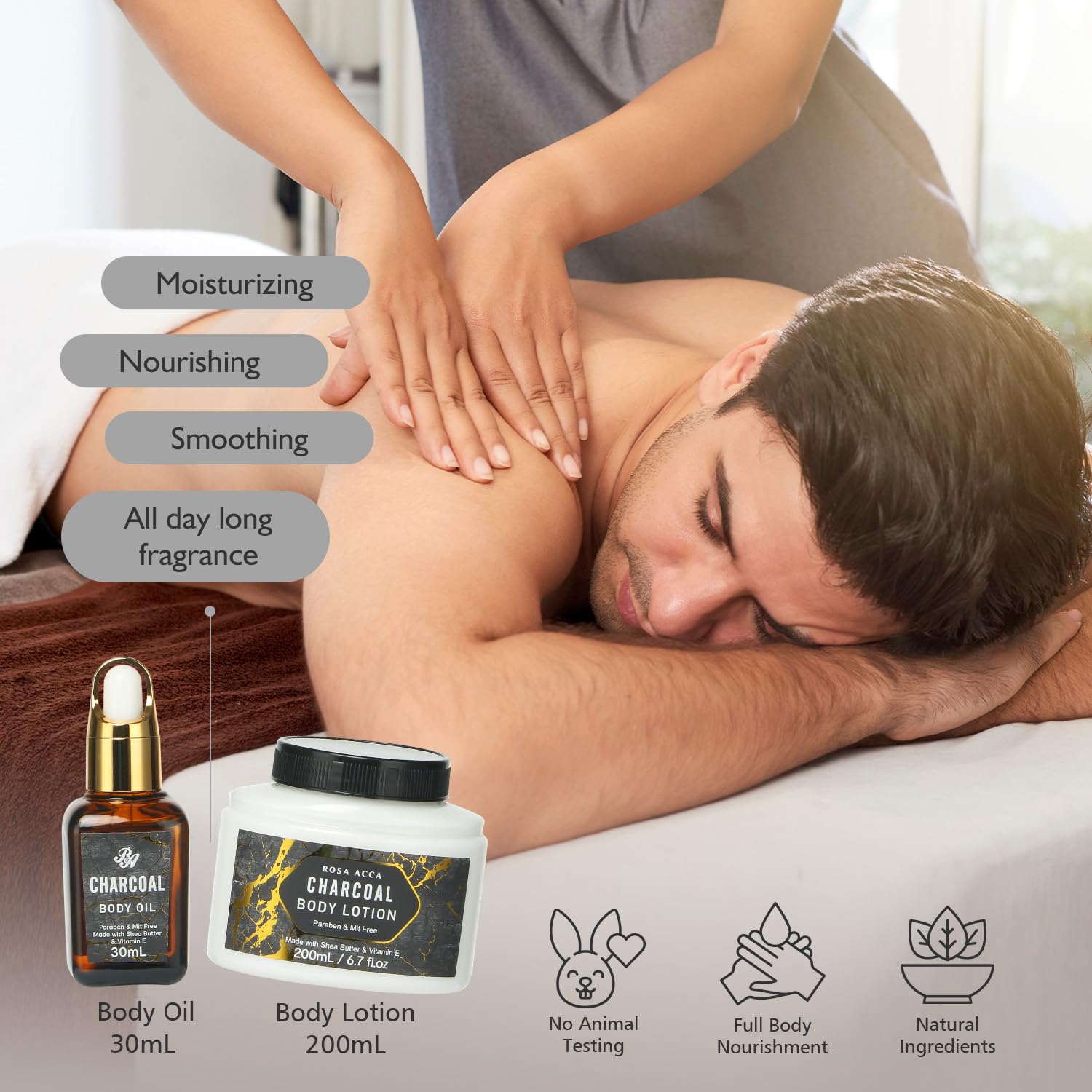 Premium 15-Piece Spa Gift Set for Men & Women - Bamboo Charcoal Scented Body Wash, Bubble Bath, Bath Soak & Manicure Kit | Luxury Birthday Gifts for Him, Dad, Boyfriend | Relaxing Home Spa Experience & Self-Care Essentials