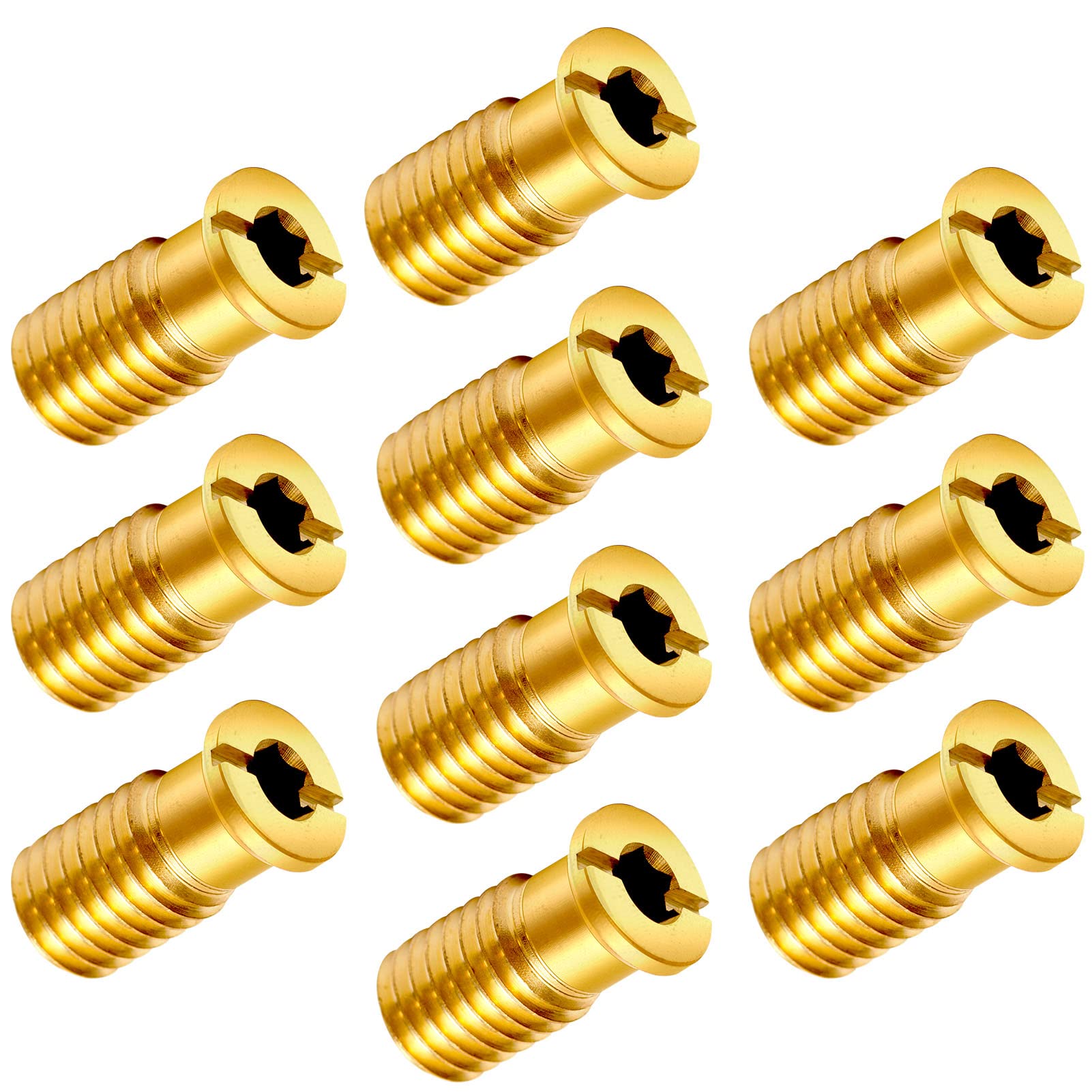 10-Piece Heavy Duty Brass Pool Cover Anchors Screws - Concrete Replacement Kit for Secure Inground Pool Safety Cover | Durable for All Seasons & Weather Conditions