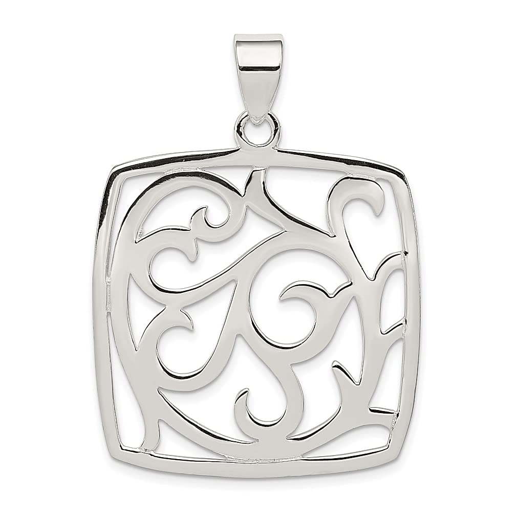 925 Sterling Silver Square Pendant Necklace for Women - Geometric Minimalist Charm Jewelry - Perfect Gift for Her (Birthday, Anniversary, Valentine's Day)