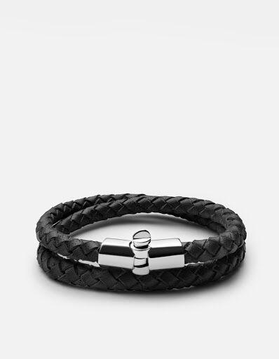 Rovos Double Wrap Genuine Leather Bracelet with Sterling Silver Clasp - Stylish Unisex Jewelry for Everyday Wear & Gifts