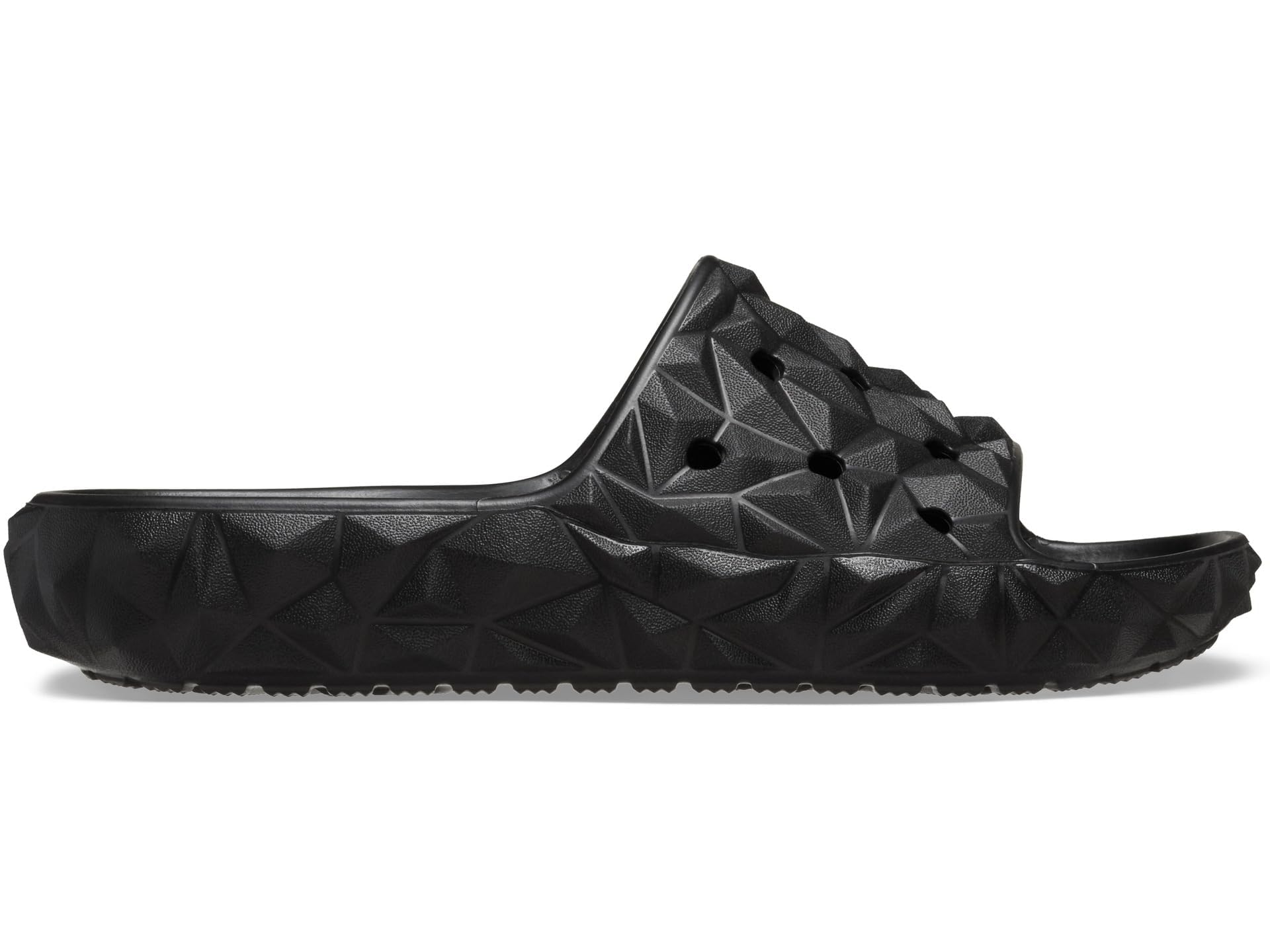 Crocs Unisex-Adult Classic Geometric Slide v2 Black Sandals - Comfortable Slip-On Slides for Men & Women - Perfect for Beach, Pool, and Casual Wear