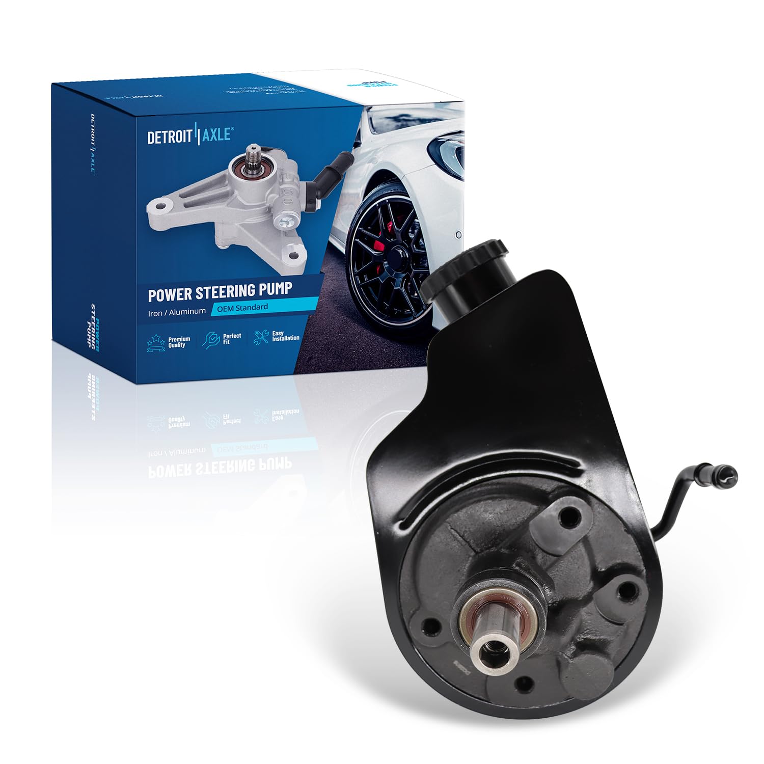 Detroit Axle Power Steering Pump with Reservoir Replacement 20-8740 - Compatible with GMC Sierra 1500 & Tahoe (2003-2013 Models) | High Performance Steering Pump for Smooth Driving | Perfect for Off-Road Adventures & Daily Commutes
