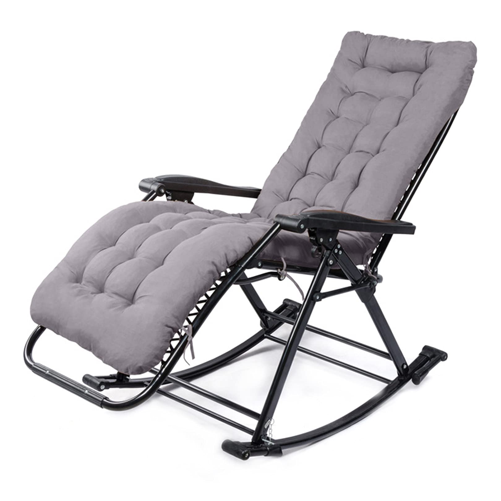 Comfortable & Breathable Rocking Lounge Chair for Adults - Portable Folding Patio Chair for Camping, Backyard, Beach - Tear & Abrasion Resistant - Perfect for Relaxing, Sunbathing & Outdoor Lounging