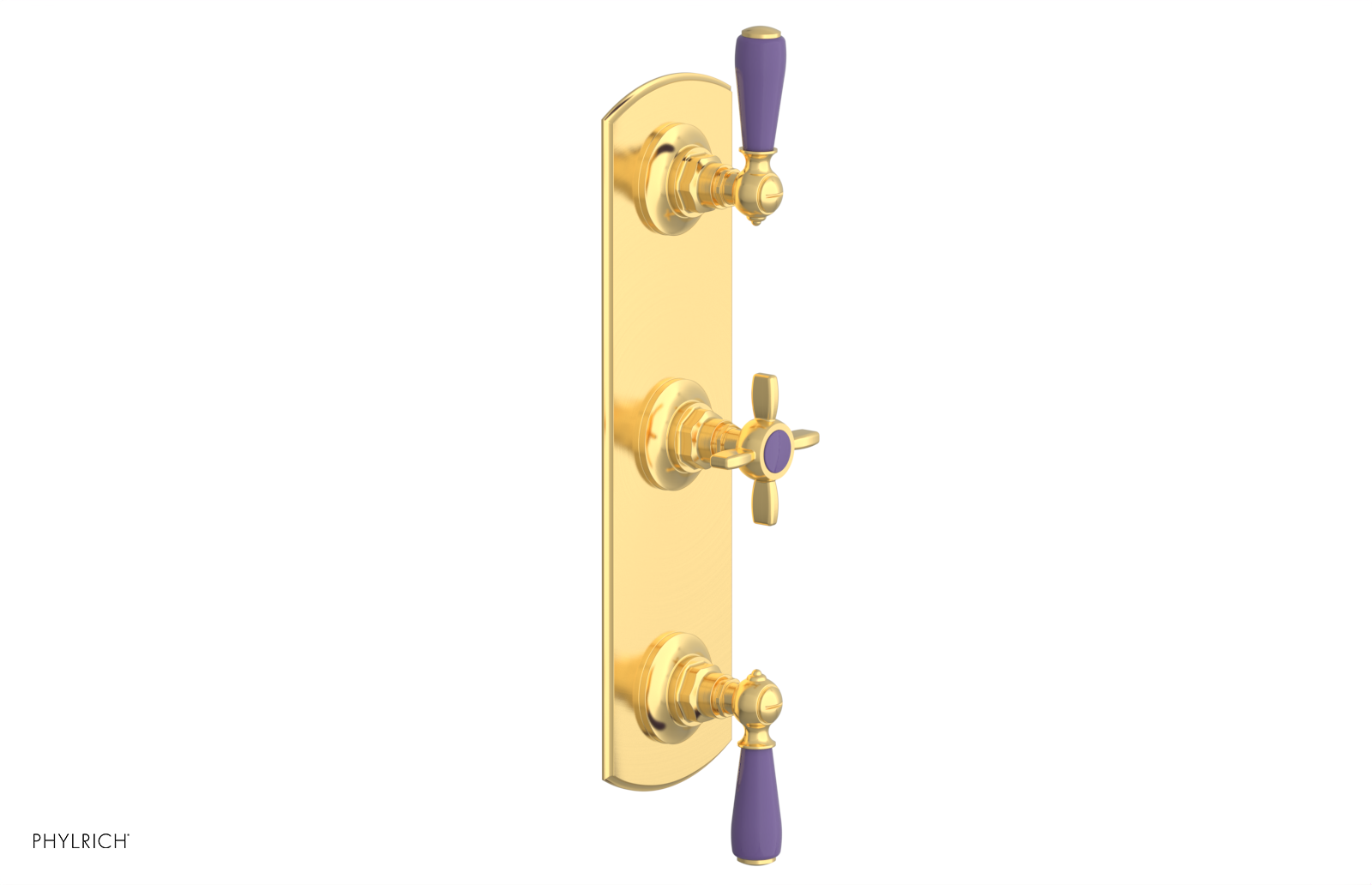 Jamestown Thermostatic Shower Valve with Dual Volume Control - Purple Accented Bathroom Fixture for Modern & Luxury Showers