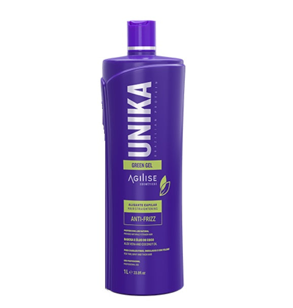 Agilise Professional Unika Green Gel 1 Liter (32.8 Fl Oz) - High-Performance Hair Styling Gel for Salon & Home Use, Strong Hold & Shine for All Hair Types