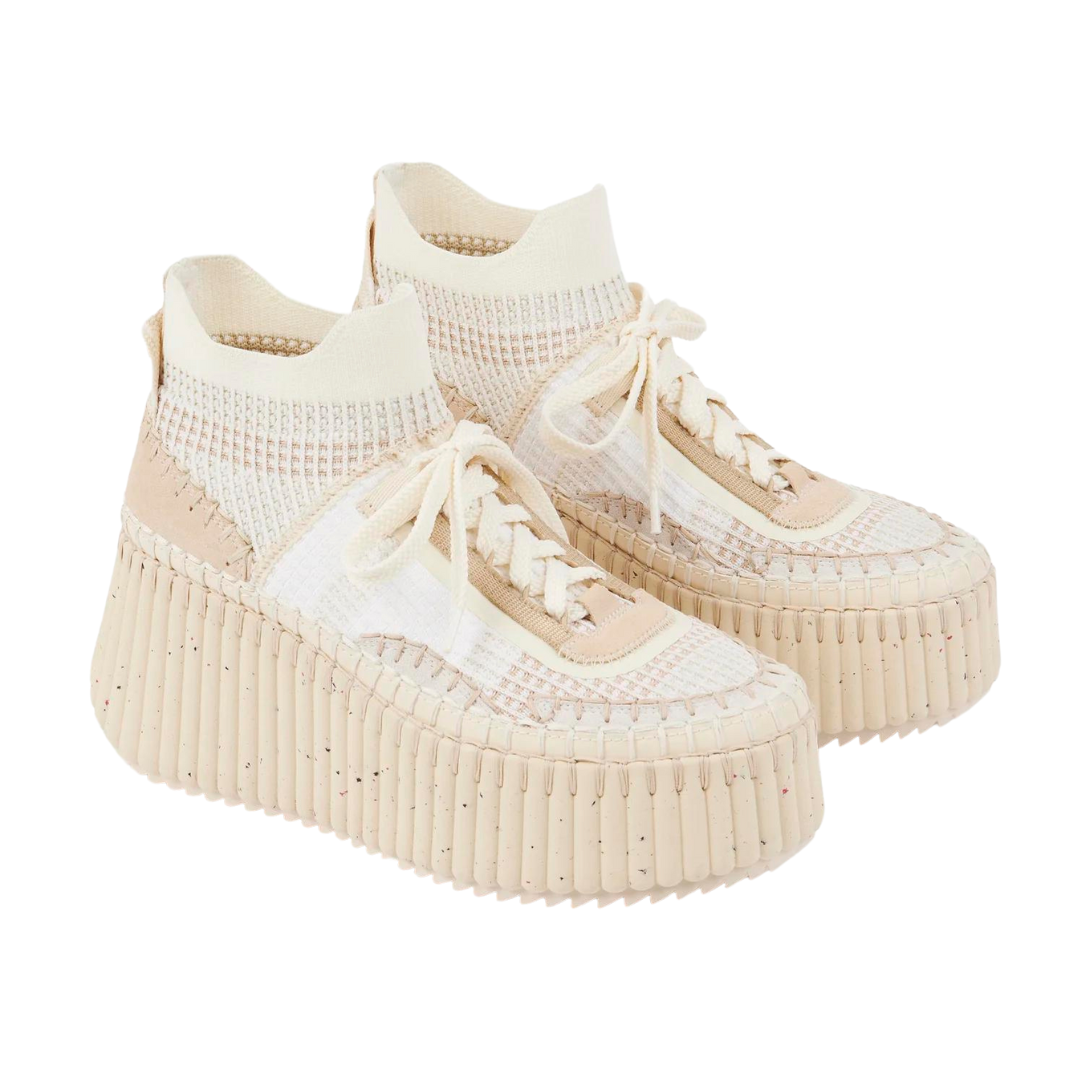 Nama Wedge Sneakers for Women - Stylish Seed Pearl Embellished Casual Shoes for Walking, Running & Everyday Wear