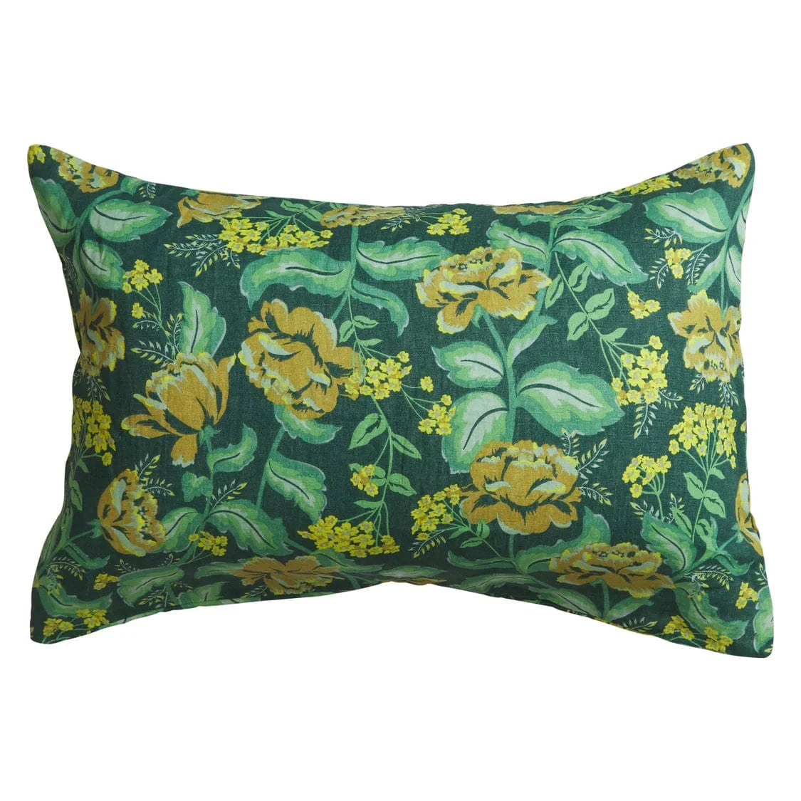 Premium Margot Linen Pillowcase Set - 100% Natural Breathable Fabric (Forest Green, Standard Size) for Bedroom, Guest Room & Airbnb Decor