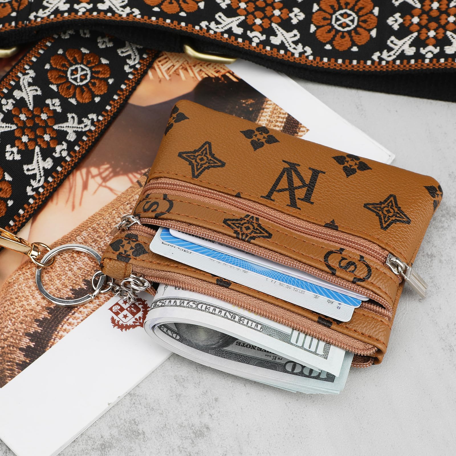 Phone Strap with Zippered Pouch & Clip - Crossbody Lanyard for iPhone Samsung - Travel & Daily Use
