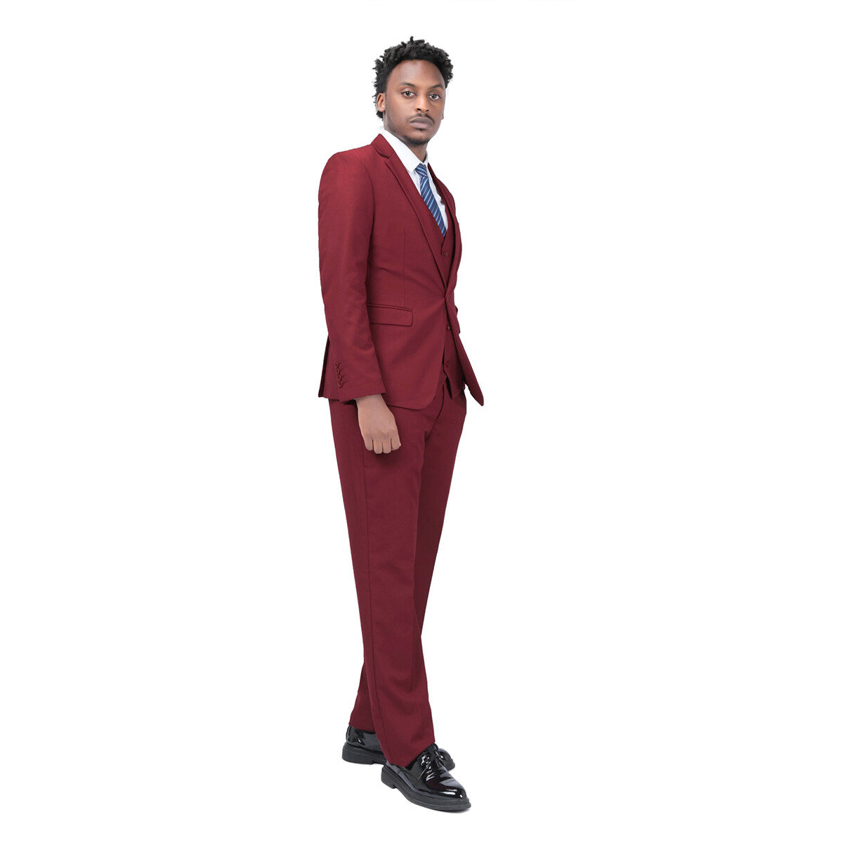 3-Piece One-Button Formal Suit for Men - Classic Red Business Suit Set | Perfect for Weddings, Office Meetings & Special Occasions