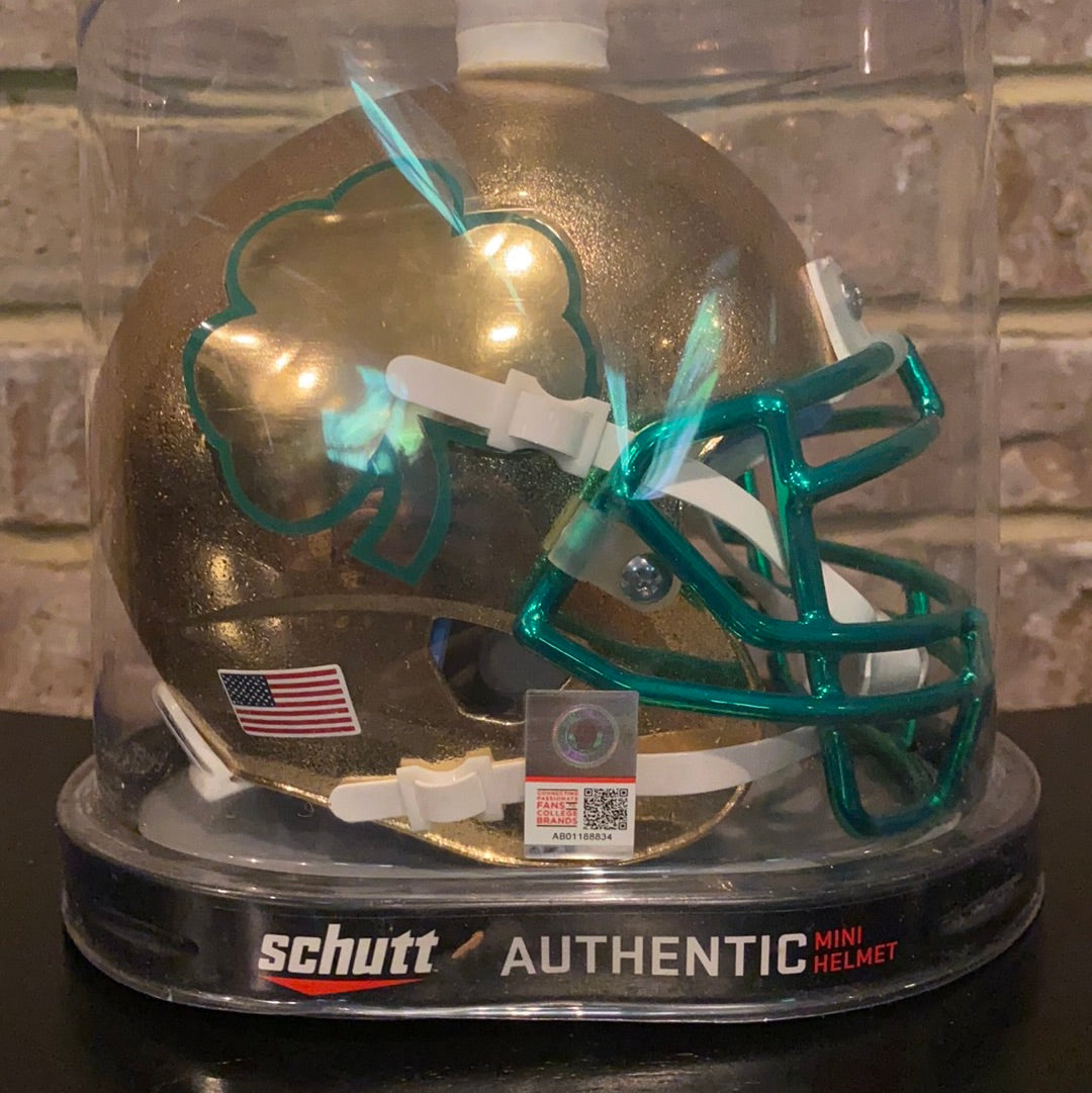 Notre Dame 2013 Shamrock Series Texas Schutt Mini Football Helmet - Collectible Sports Memorabilia for Fans & Display
