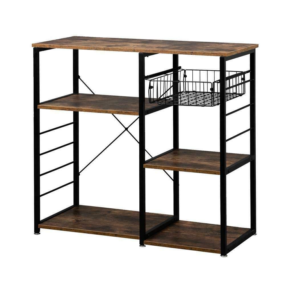 Microwave Oven Rack for Pots Pans Bowls - Kitchen Organization Shelf with Screen, Wall Mountable Storage for Utensils & Cookware - Perfect for Small Kitchen Space Saving & Countertop Organization