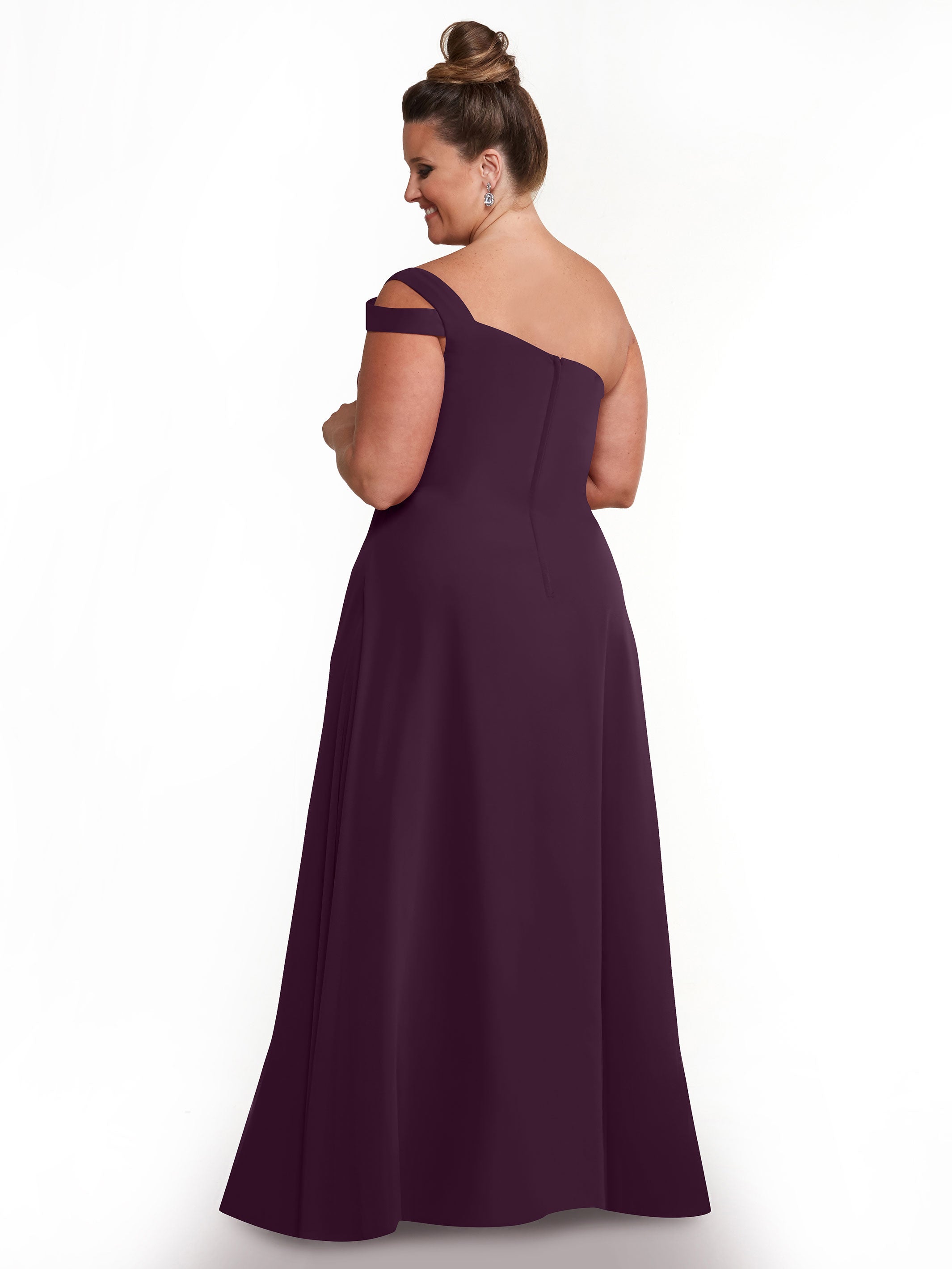 Elegant 80139 Chiffon A-Line One Shoulder Bridesmaid Dress with High Slit - Perfect for Weddings, Prom & Formal Events