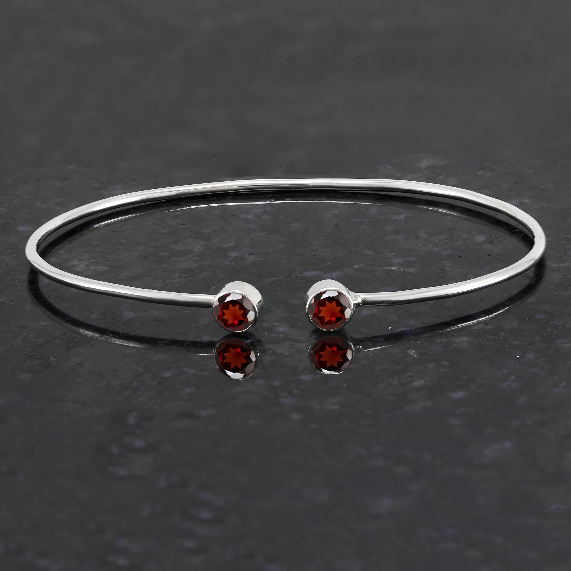 TISHAVI 925 Sterling Silver Bangles for Women - Elegant Stone Bangle Bracelets | Perfect for Daily Wear, Parties & Gifts