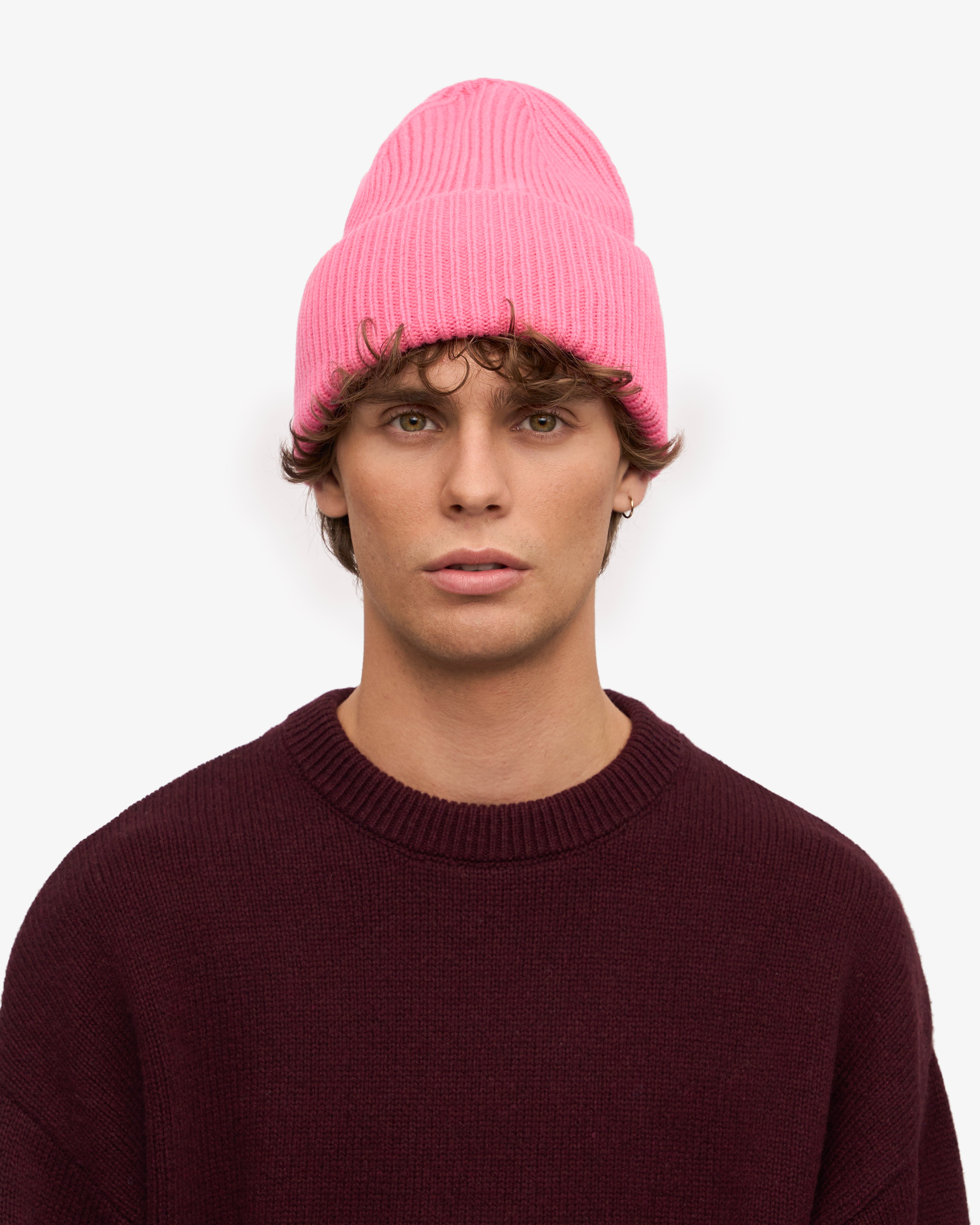 Premium Merino Wool Beanie - Soft & Warm Winter Hat for Women & Men - Bubblegum Pink - Perfect for Skiing, Hiking & Outdoor Activities