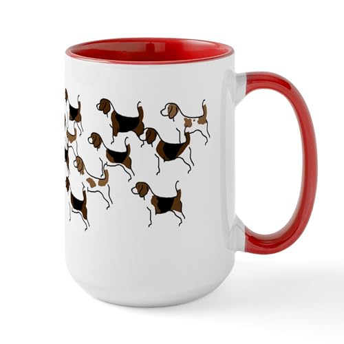 White/Red Inside - Group O' Beagles Large Mug