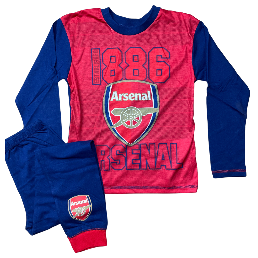 Official Arsenal 1886 Crest Pajamas - Men's & Women's Football Sleepwear for Fans - Perfect for Game Nights & Relaxing at Home