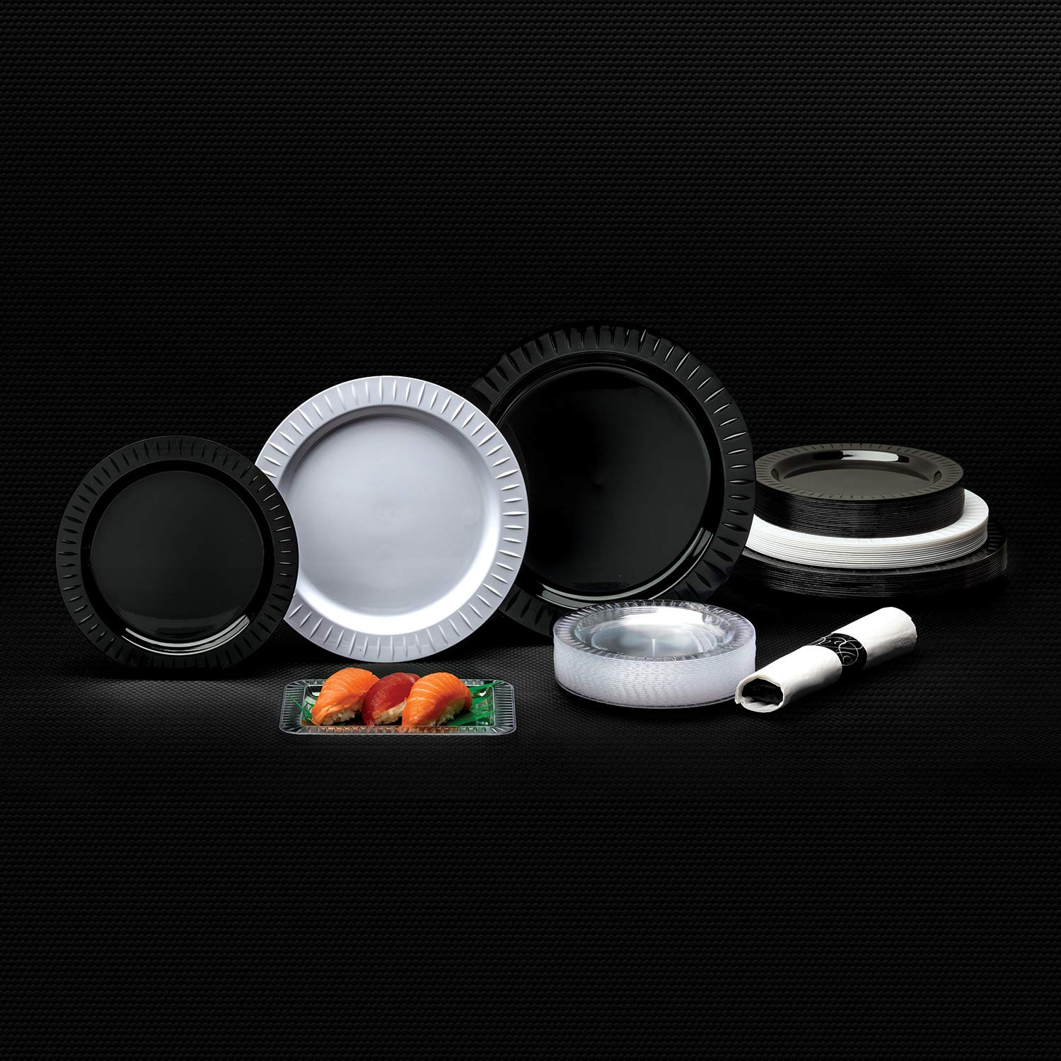 Black 6-Inch Disposable Party Plates - Bulk Pack of 50 for Birthday, Wedding & Holiday Celebrations - Elegant Tableware Essentials for Any Occasion