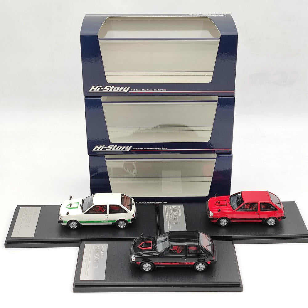 1/43 Scale Mitsubishi Mirage II 1400 Turbo 1982 HS302 Resin Diecast Model Car - Collector's Edition for Display & Racing Enthusiasts