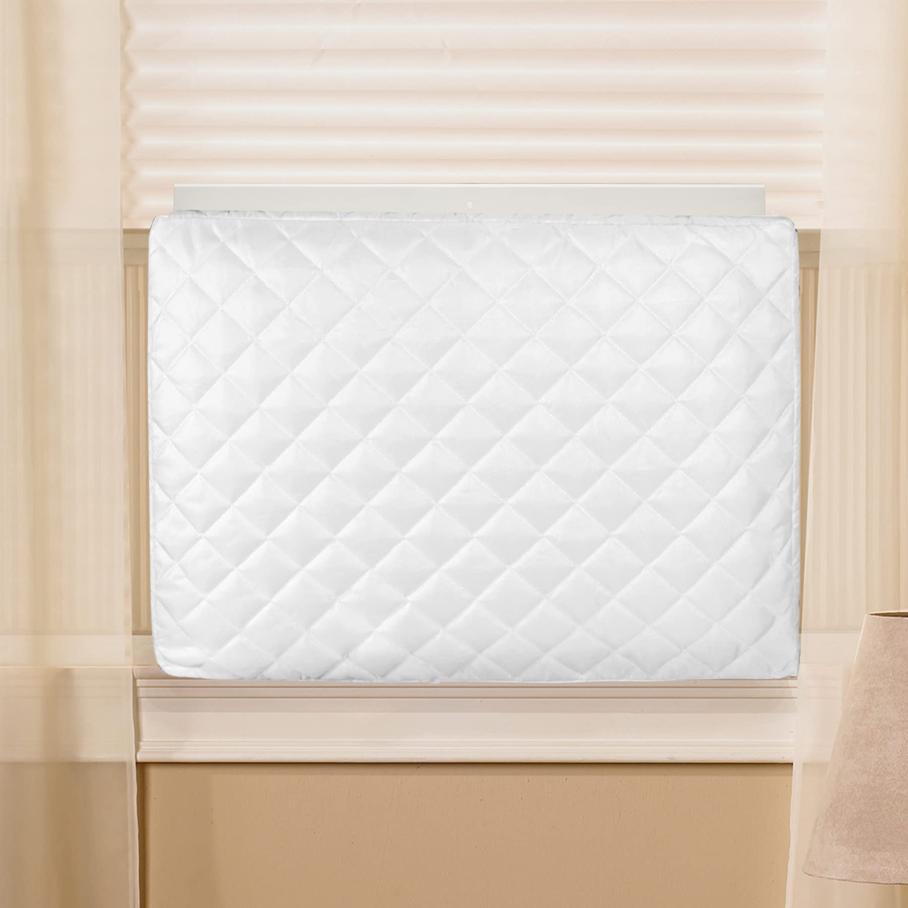 Air Jade Quilted Double Insulation Window AC Cover - White Small (21 x 14 x 3.5 Inches) for Indoor Air Conditioner Units | Perfect for Winter Protection & Energy Efficiency