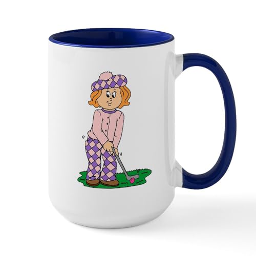White/Navy Inside - Large Golf Mug