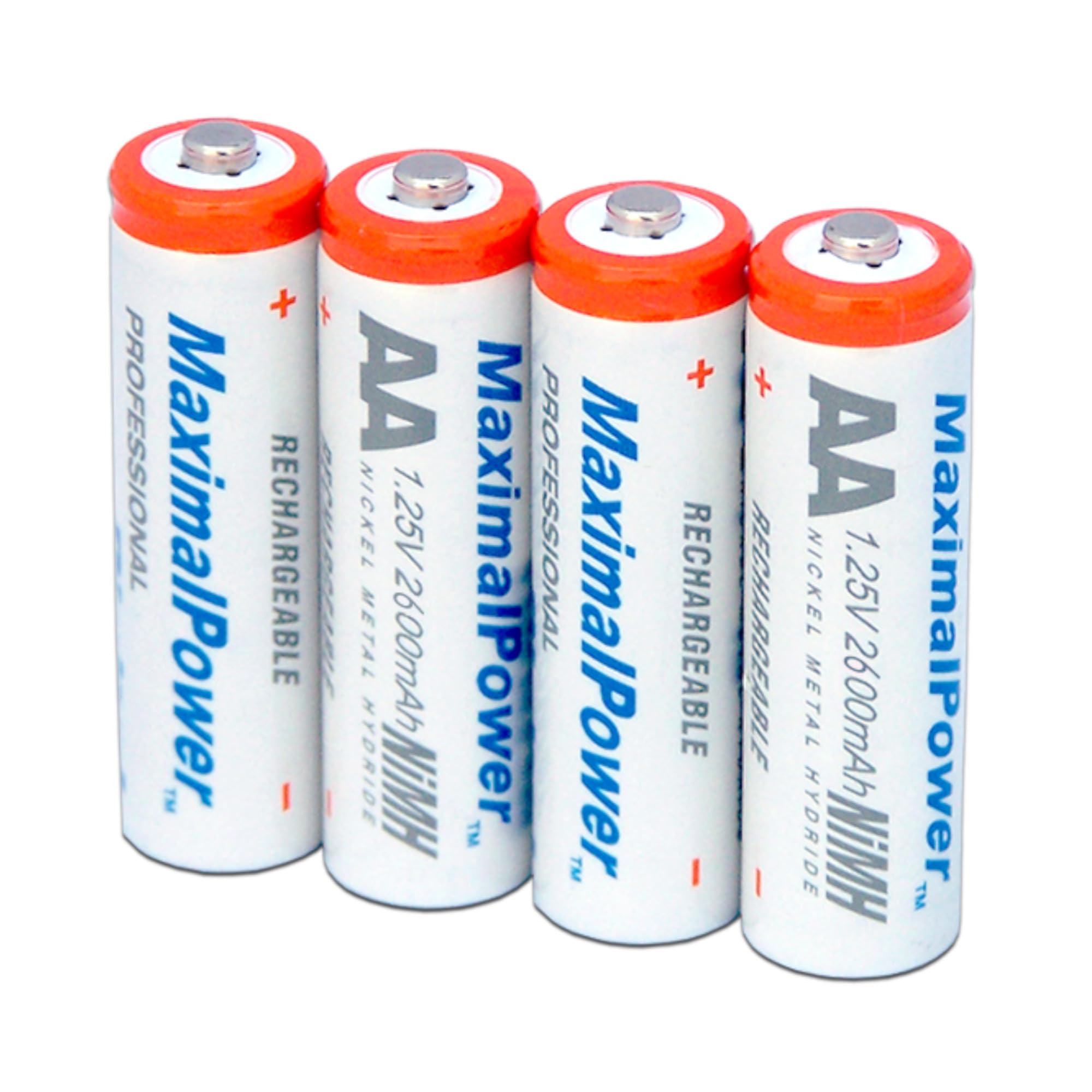 MaximalPower Premium Rechargeable AA Batteries 2600mAh NiMH - 12 Pack High Capacity AA Batteries for Digital Cameras, Flashlights, Toys & Electronics - Long Lasting Power Solution