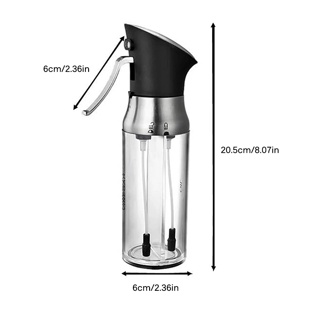 2-in-1 Oil Spray Bottle & Dispenser - Kitchen Oil Mister for Cooking, Baking & Salad Dressing - Perfect for Olive Oil, Vinegar & Seasoning - BPA Free Kitchen Tool Supplies (Great for Meal Prep & Healthy Cooking)