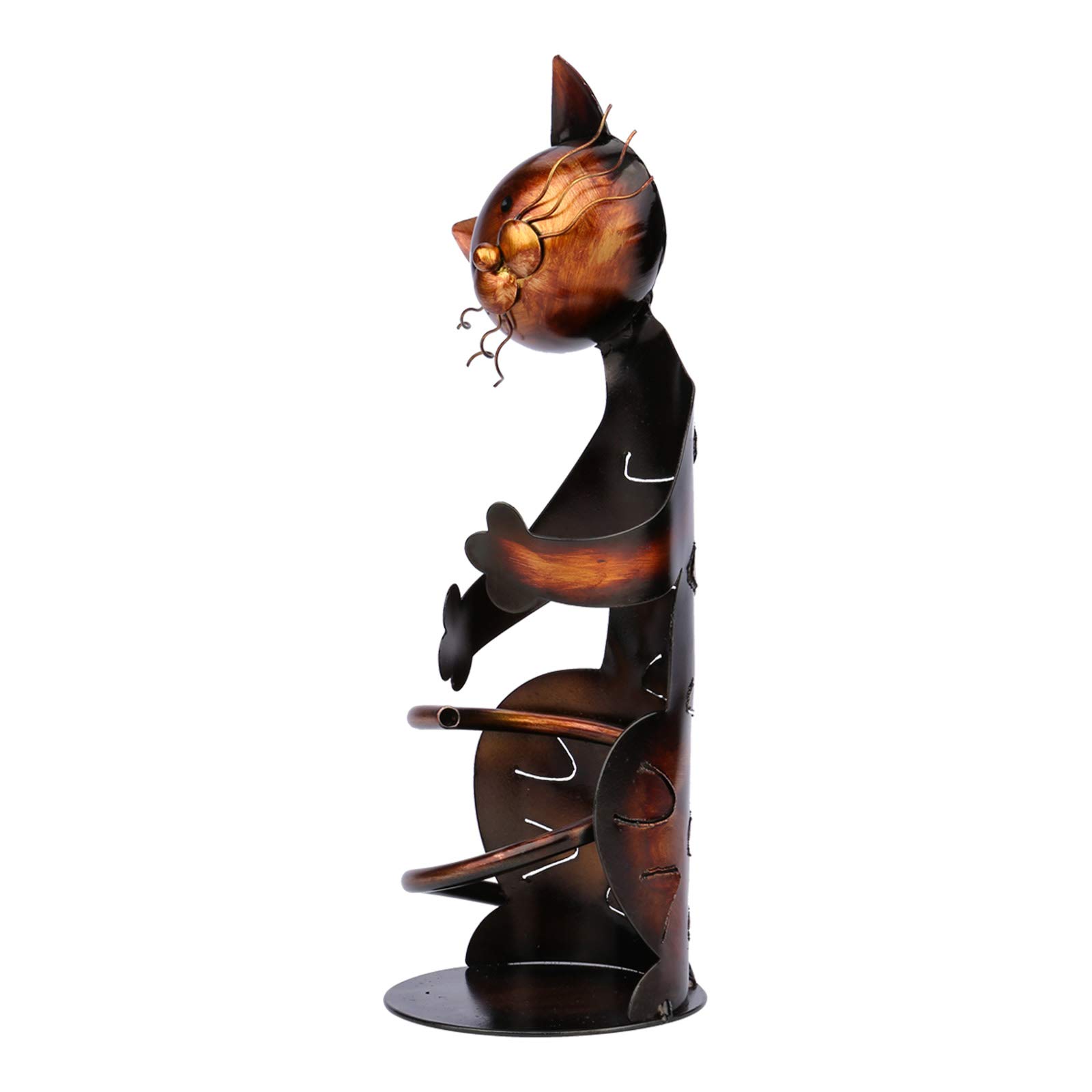 Cat Wine Bottle Holder - Elegant Metal Tabletop Wine Rack for Home Decor | Perfect for Kitchen, Bar & Dining Room Display | Unique Cat Sculpture Gift for Wine Lovers