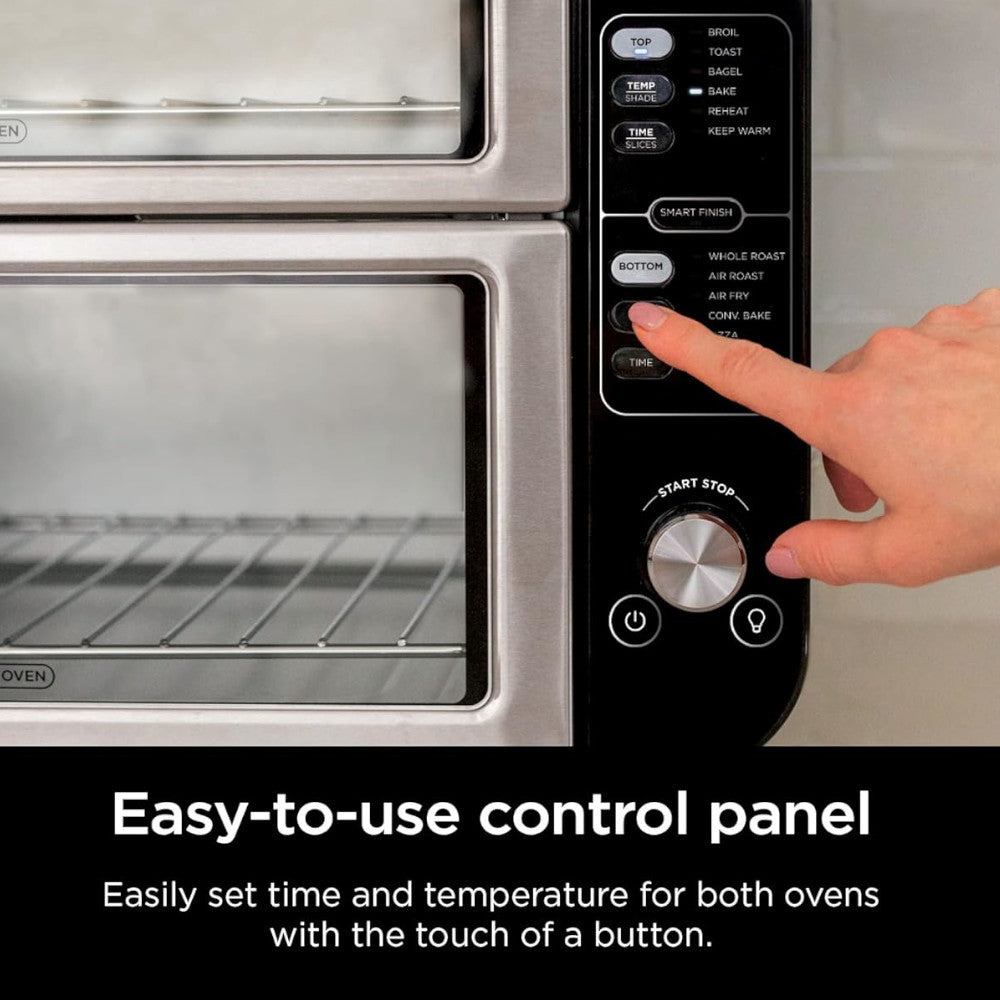NINJA DCT401 12-in-1 Double Oven with FlexDoor, FlavorSeal & Smart Finish - Certified Refurbished with Home Essentials Warranty - Perfect for Baking, Roasting & Air Frying in Your Kitchen