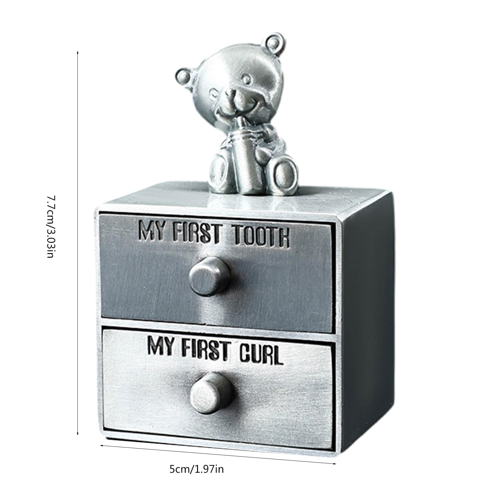 HUANIZI Baby First Tooth Keepsake Box - Metal Storage Case for Lost Teeth, Deciduous Tooth Preservation Container - Perfect for Childhood Memories & Milestone Souvenirs (Ideal for New Parents, Baby Showers & Memory Keeping)