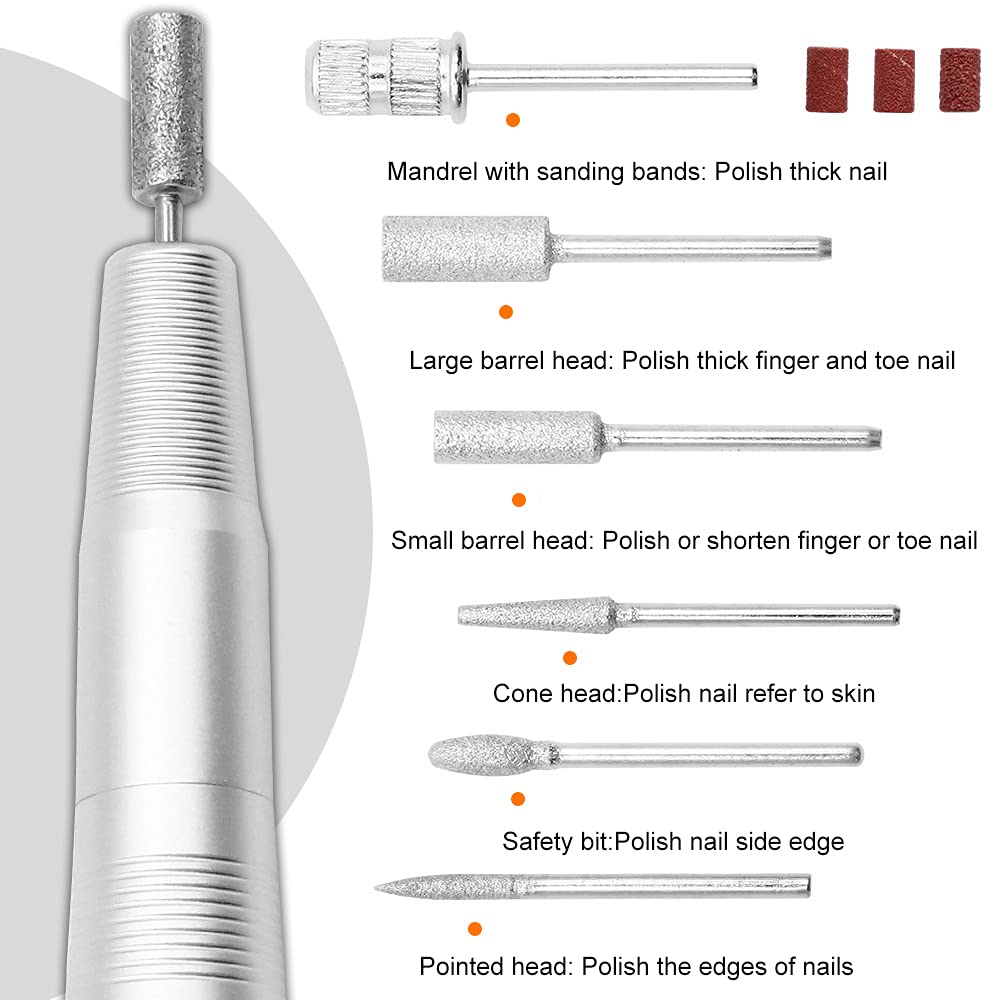 Layfoo Electric Nail Pen - 20000 RPM Professional Manicure Kit with Multiple Bits for Natural Nails, Home Salon & DIY Nail Care (Black) | Perfect for Gel Polish Removal, Acrylic Shaping & At-Home Nail Art