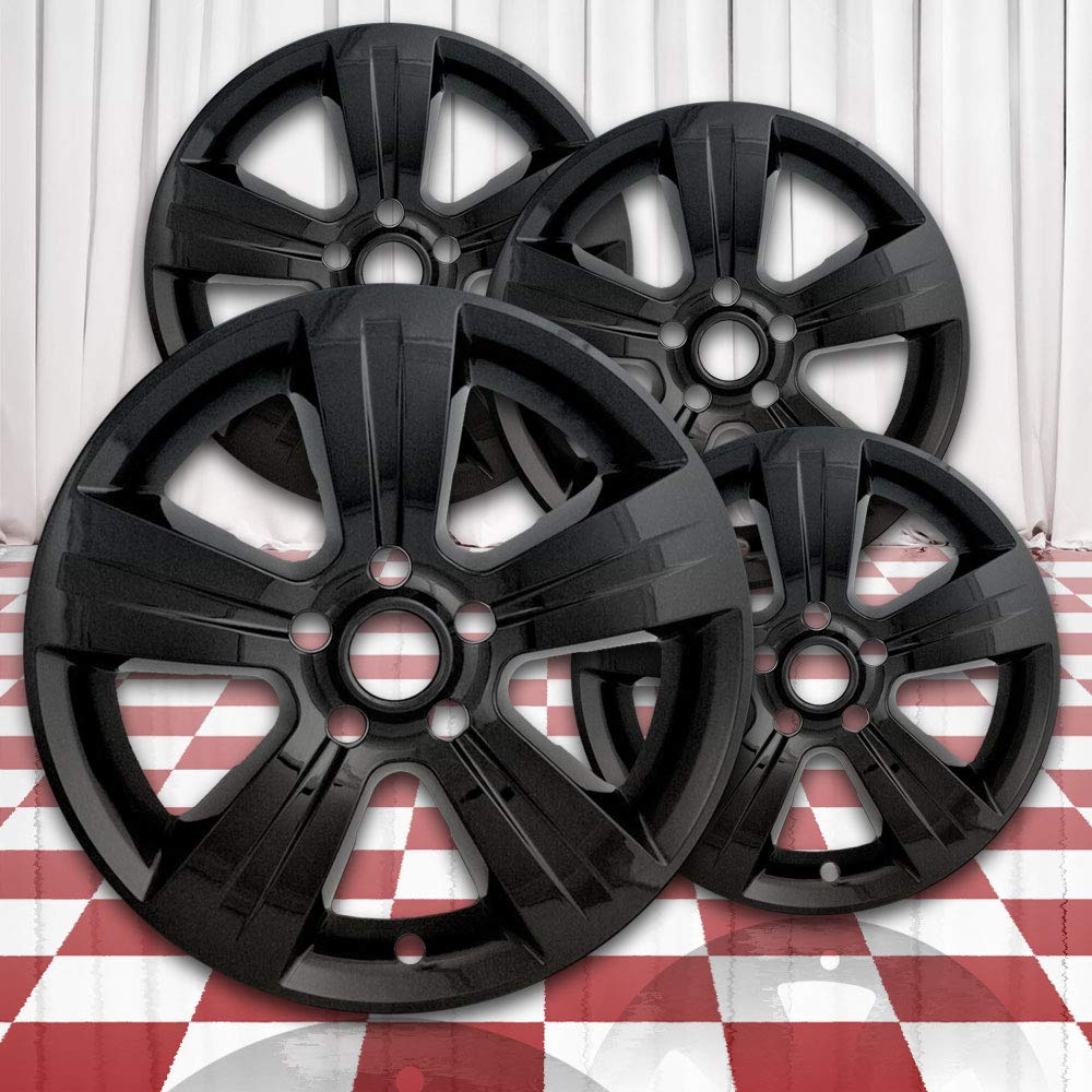 2011-2017 Jeep Compass Gloss Black 17 Inch Wheel Skin Overlays - Premium Hubcaps for Off-Road & Urban Driving