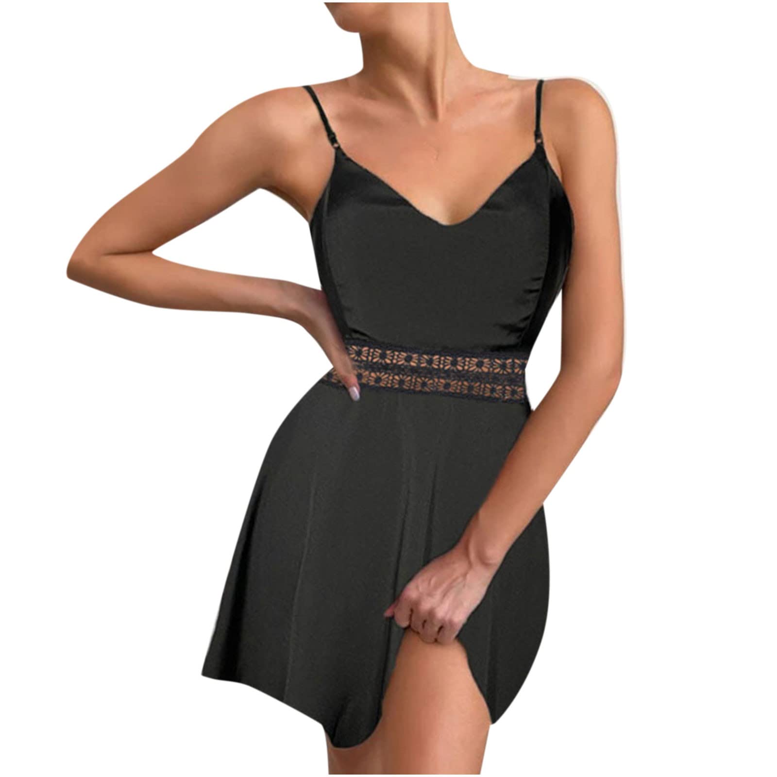 Floral Lace V-Neck Party Dress for Women - Elegant Sexy Sling Dress for Evening Events, Weddings & Date Nights