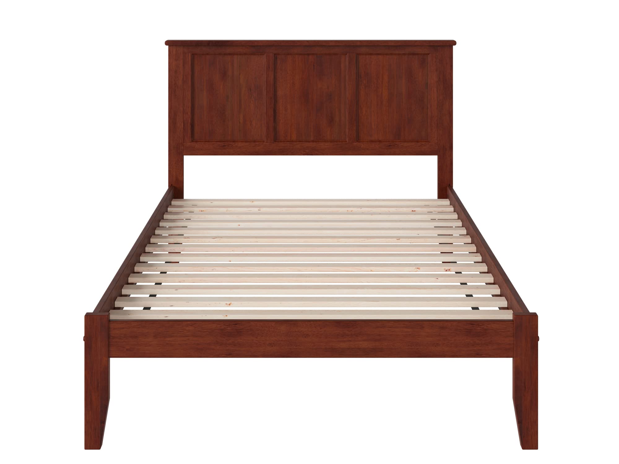 AFI Madison Full Platform Bed with USB Charger - Solid Walnut Wood Frame, Modern Minimalist Bedroom Furniture for Small Spaces & Apartments
