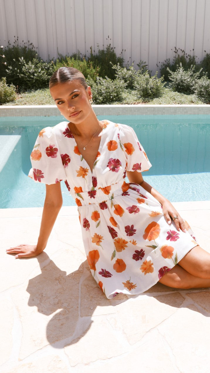 Erin Mini Dress - Floral Spring Print Women's Fashion Dress for Casual Outings & Summer Parties