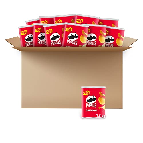 Pringles Original Potato Crisps Chips - 12 Cans Pack | Crunchy Lunch Snacks, Office & Kids Snacks | Perfect for On-The-Go, School Lunches & Movie Nights