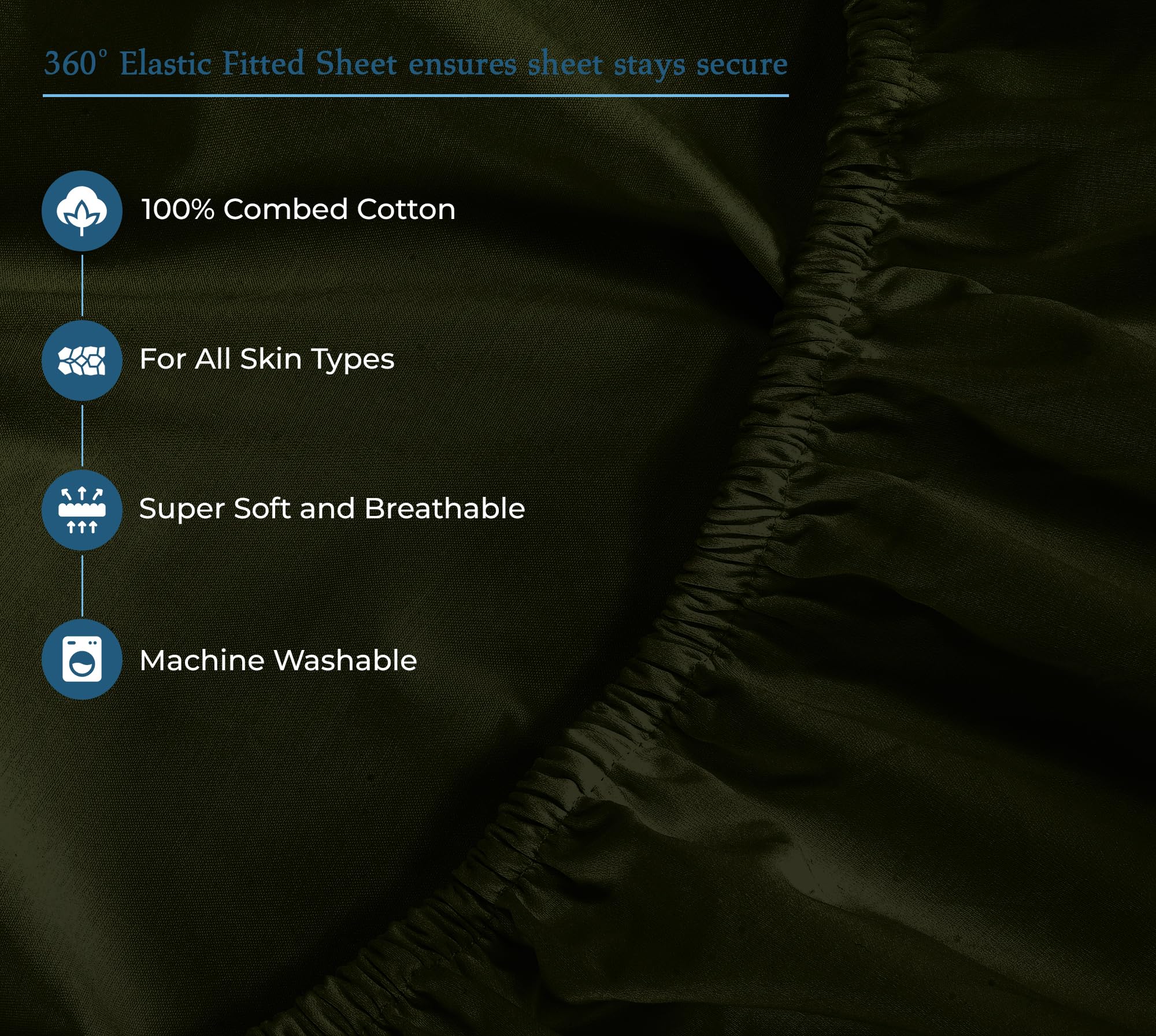 Royale Linens 400TC 100% Cotton Queen Sheet Set - Cooling Sateen for Comfortable Sleep
