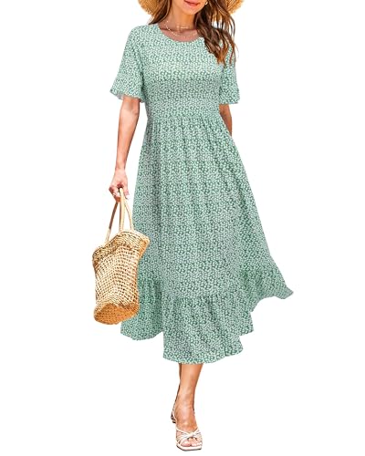 Green White Floral